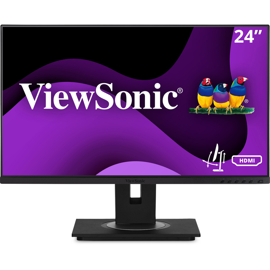 ViewSonic VG2448A 24 Inch 1080p Monitor, IPS Display with Ultra-Thin Bezels for Smooth Home and Office Productivity, Advanced Ergonomics, HDMI, DisplayPort, USB, and VGA Inputs