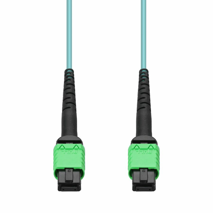 AddOn 5m MPO/APC to MPO/UPC Aqua OM4 OFNR (Riser-Rated) 12-Strand Fiber Patch Cable