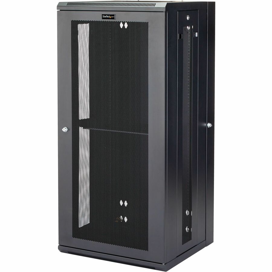 StarTech 4-Post 26U Wall Mount Network Cabinet, 19" Hinged Wall-Mounted Server Rack for Data / IT Equipment, Lockable Rack Enclosure