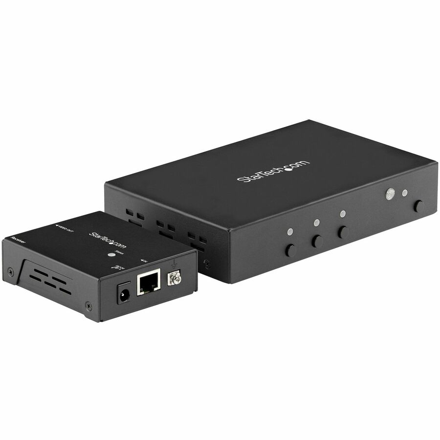 StarTech HDMI Extender over CAT6/5e with 3 Port Video Switch 4K 30Hz, 115ft, HDMI Switch Box, Video over HDBaseT w/Auto Switcher, TAA