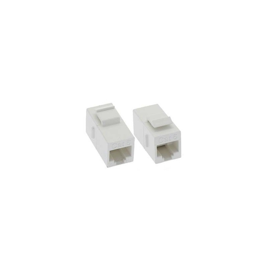 Unirise Cat6 RJ45 Keystone In-line Coupler, White