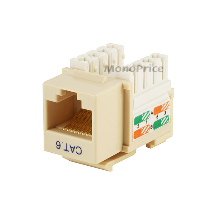Monoprice Cat6 Punch Down Keystone Jack - Beige