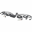 StarTech.com 2-Port Dual-Monitor HDMI Cable KVM Switch, 4K 60Hz, Compact KVM with 5ft/1.5m Integrated Host Cables, Bus Powered - 2-Port Dual-Monitor Cable KVM Switch enables switching of a mouse, keyboard, and dual-4K 60Hz displays between 2x USB-A/HDMI-enabled desktops; 5ft/1.5m integrated host cables; Bus powered; OS Independent; Remote Push Button or Hotkey Commands