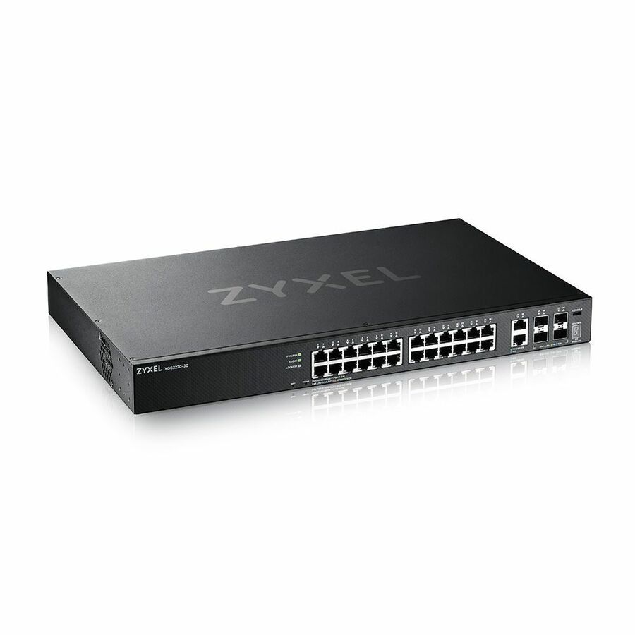 ZYXEL XGS2220-30 24-Port Gigabit L3 Managed and Nebula Pro Cloud Managed Switch with 4 SFP+ 10G Uplinks and 2 10G Ethernet Ports