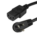 StarTech 10ft (3m) Computer Power Cord, Right Angle NEMA 5-15P to C13, 10A 125V, 18AWG, Replacement AC Power Cord, Monitor Power Cable