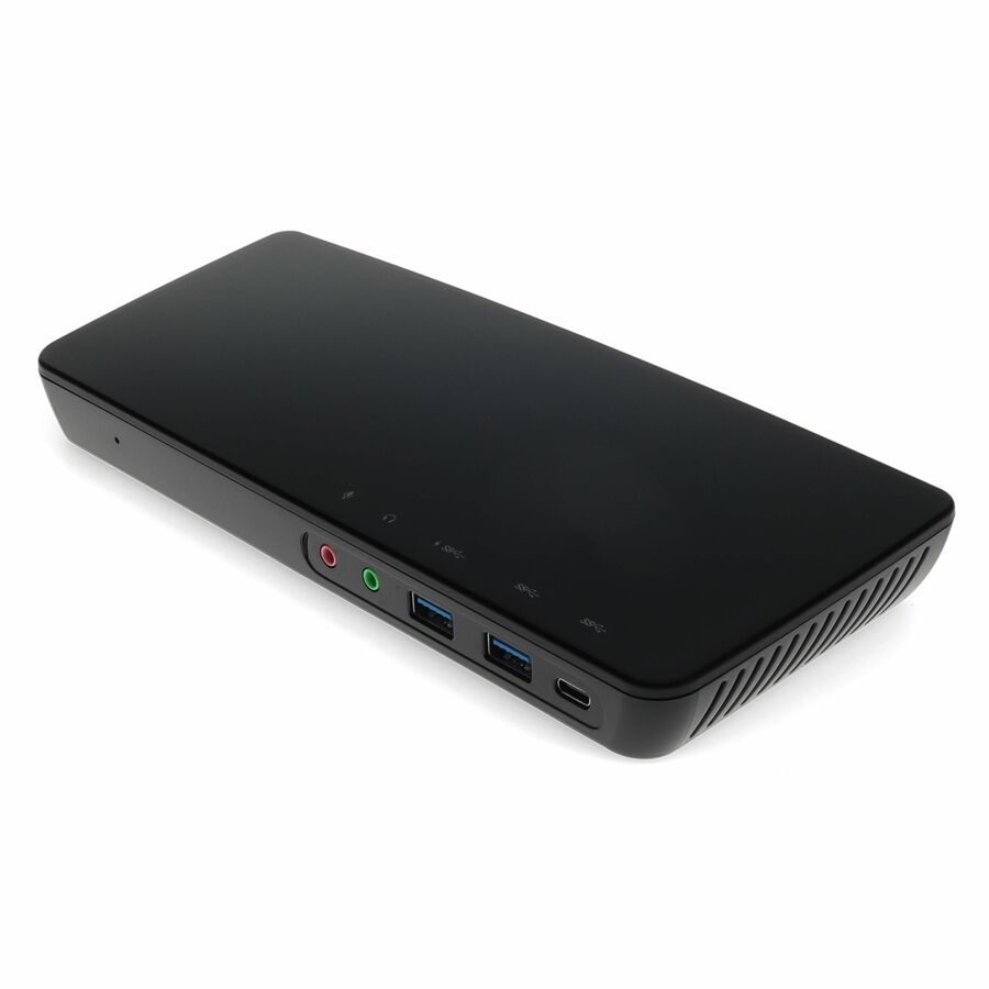 AddOn USB C 3.1 to USB C 3.1 PD, 2x USB A 3.0, 2x USB A 2.0, USB C 3.1, HDMI 4K, 2x Displayport 4K, RJ-45, Audio, and Mic Black Docking Station