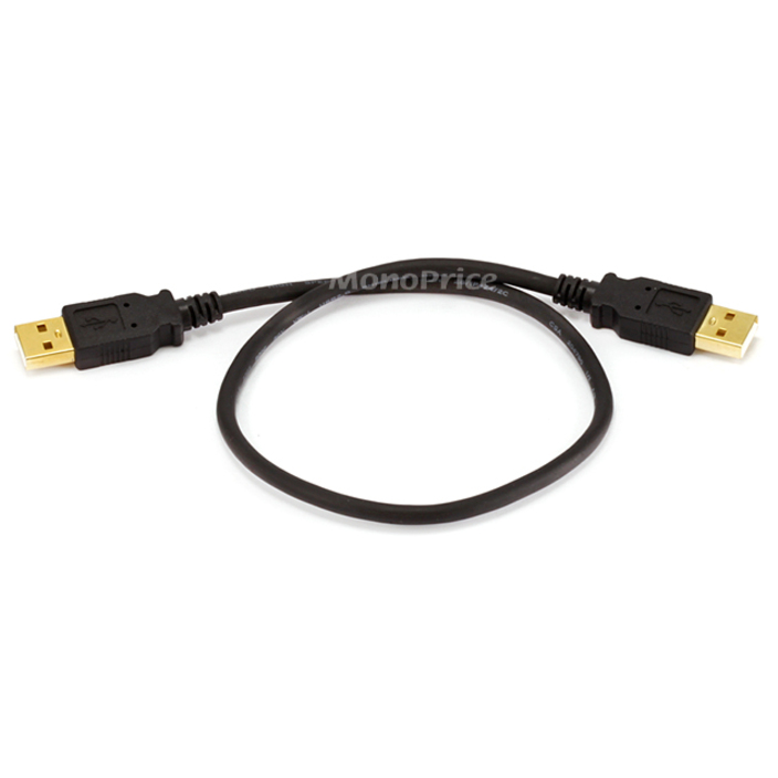 Monoprice 1.5ft USB 2.0 A Male to A Male 28/24AWG Cable (Gold Plated)