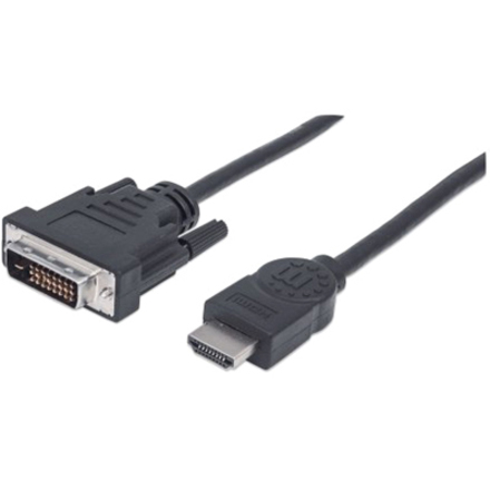 HDMI to DVI-D 24+1 Cable, 1.8m, Male to Male, Black, Dual Link, Compatible with DVD-D, Lifetime Warranty, Equivalent to HDMIDVIMM6