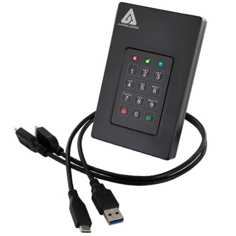 Apricorn Aegis Fortress L3 8 TB Portable Solid State Drive - 2.5" External - TAA Compliant