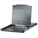 ATEN CL6708MW Single Rail 8-Port DVI FHD LCD KVM Switch with Standard Rack Mount Kit-TAA Compliant