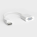 Rocstor DisplayPort to VGA Video Adapter Converter - Cable Length: 5.9" - 5.90" DisplayPort/VGA Video Cable for Desktop Computer, Notebook, Projector, Monitor, HDTV, Video Device - First End: 1 x DisplayPort 1.1a Digital Audio/Video - Male - Second End: 1 x 15-pin HD-15 - Female - Supports up to 1920 x 1200 - White - 1