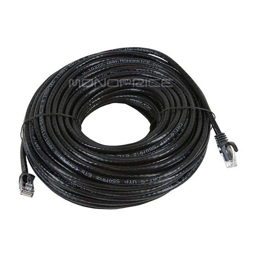 Monoprice FLEXboot Series Cat6 24AWG UTP Ethernet Network Patch Cable, 100ft Black
