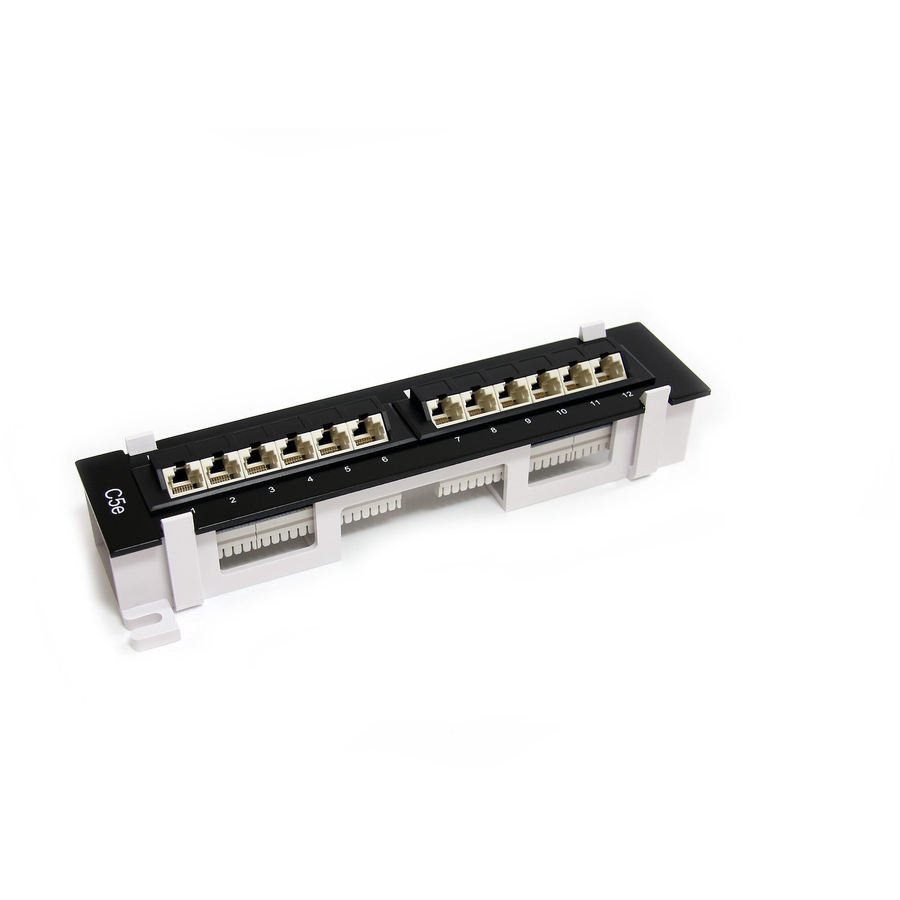 StarTech.com 1U 12 Port Wall Mount Cat5e 110 Patch Panel - 45 Degree - Organize up to 12 Cat5e patch cables