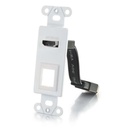 C2G HDMI Pass Through Decorative Wall Plate with One Keystone - White