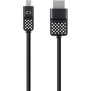 Belkin Mini DisplayPort to HDMI Cable, 4k - 11.81 ft HDMI/Mini DisplayPort A/V Cable for Audio/Video Device, Tablet, HDTV, Workstation, MacBook, Ultrabook, MacBook Air, MacBook Pro - First End: 1 x Mini DisplayPort Digital Audio/Video - Male - Second End: 1 x HDMI Digital Audio/Video - Male - Supports up to 3840 x 2160