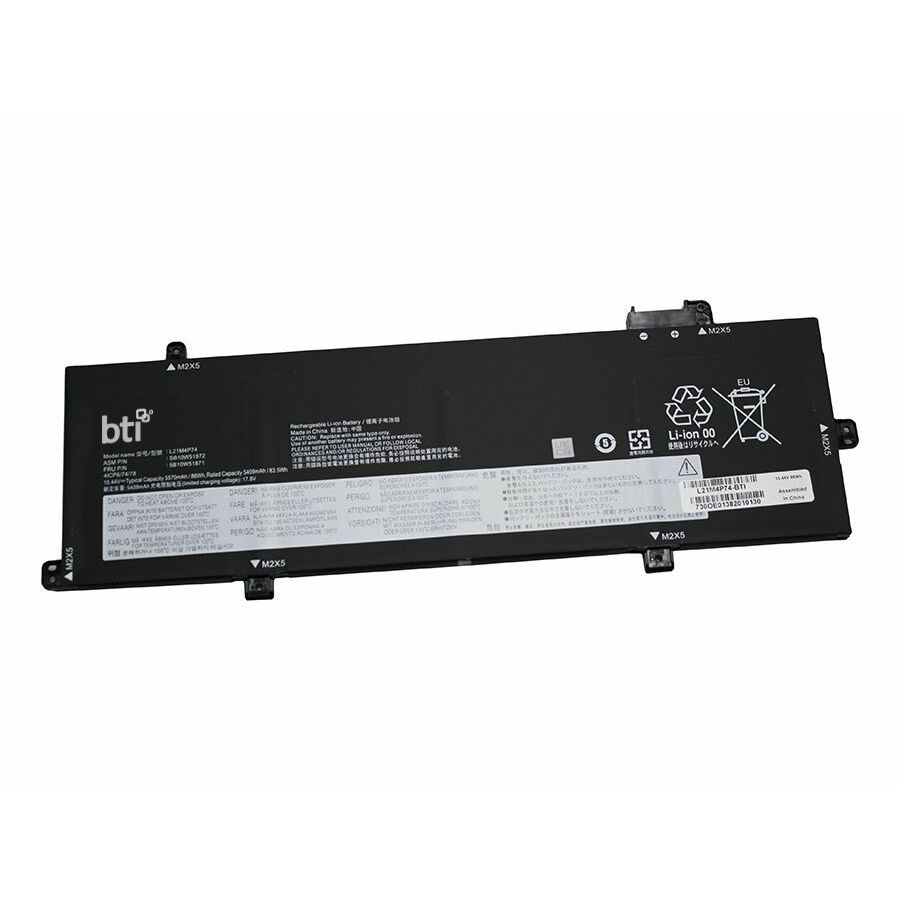 BTI L21M4P74-BTI 15.44V 86WHR LI-ION BATTERY L21M4P74, SB10W51972, 5B10W51871, 5B11M90038, L21C4P72, SB11M89839, 5B11M90036, L21D4P72, SB11M89837, 5B10W51872, SB10W51973, 5B10W51873, 5B11M90039, 5B11M90037, THINKPAD P16S GEN 1, P16S GEN 1 21BT, P16S GEN 1 21BU, P16S GEN 1 21CK, P16S GEN 1 21CL