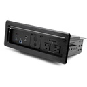 StarTech.com Conference Room Docking Station w/ Power; Table Connectivity A/V Box, Universal Laptop Dock, 60W PD, AC Outlets, USB Charging - In-desk/table universal docking station w/ auto host switching for USB-C/TB3 or USB-A laptops - 4x USB 3.0 5Gbps Hub, GbE - USB-C DP Alt Mode, USB-A, HDMI video - 4K 30Hz, 60W Power Delivery - 2x AC power outlets and 2x USB-A (BC 1.2 up to 2.4A/port)