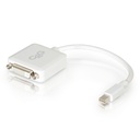 C2G 8in Mini DisplayPort to DVI Adapter - M/F - DVI/Mini DisplayPort for Notebook, Tablet, Monitor, Video Device - 8" - 1 x Mini DisplayPort Male Thunderbolt - 1 x DVI-D (Single-Link) Female Digital Video - White