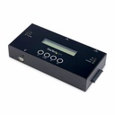 StarTech.com 1:1 Standalone Hard Drive Duplicator and Eraser, SAS/SATA HDD/SSD Cloner/Copier and Disk Eraser/Sanitizer/Wiper, Toolless - 1:1 Standalone SAS/SATA hard drive duplicator/copier and disk eraser/wiper performs HDD/SSD cloning and erasing, no PC required; 4 Duplication Modes: 13 GB/min Sector-by-Sector copy; 1/3/7-Pass Overwrite; LCD/LED; harddrive recovery sanitizer tool