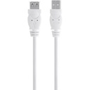 Belkin USB Extension Data Transfer Cable - 9.84 ft USB Data Transfer Cable - First End: USB 2.0 Type A - Second End: USB Type A - Extension Cable - White - 1 Each