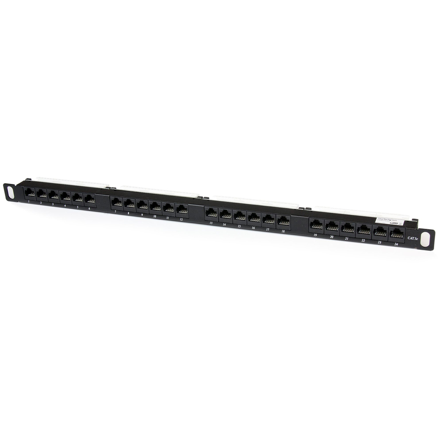 StarTech 24 Port 0.5U Cat5e Patch Panel - RJ45 Ethernet Rackmount Cat 5e 110 Patch Panel