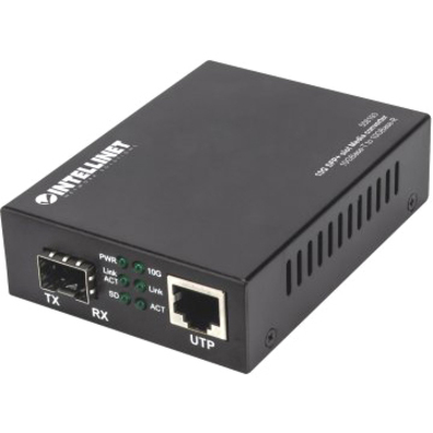 10GBase-T to 10GBase-R Media Converter, 1 x 10 GB SFP+ Slot, 1 x 10GB RJ45 Port
