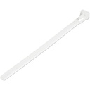 StarTech 6"(15cm) Reusable Cable Ties, 1-3/8"(35mm) Dia. 50lb(22Kg) Tensile Strength, Nylon, In/Outdoor, UL, 100 Pack, White, TAA