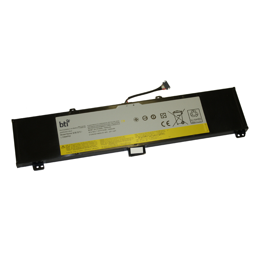 BTI L13M4P02-BTI 7.4V 54WHR LI-ION BATTERY 121500250, 5B10K10190, L13M4P01, L13M4P02 Y50-70, Y50-70AT-IFI, Y50-70AM-IFI, Y50-70-IFI, Y50-70AM-ISE, Y50-70-ISE, Y50-70AS-ISE, Y50-80