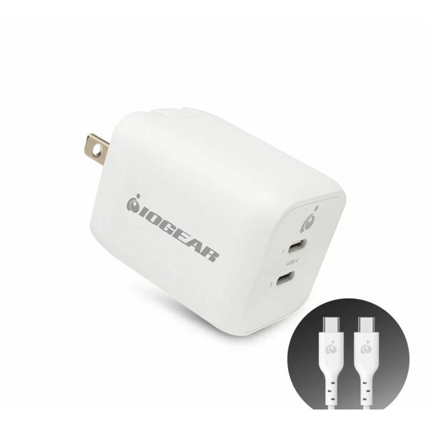 IOGEAR GearPower Dual USB-C 65W GaN Charger