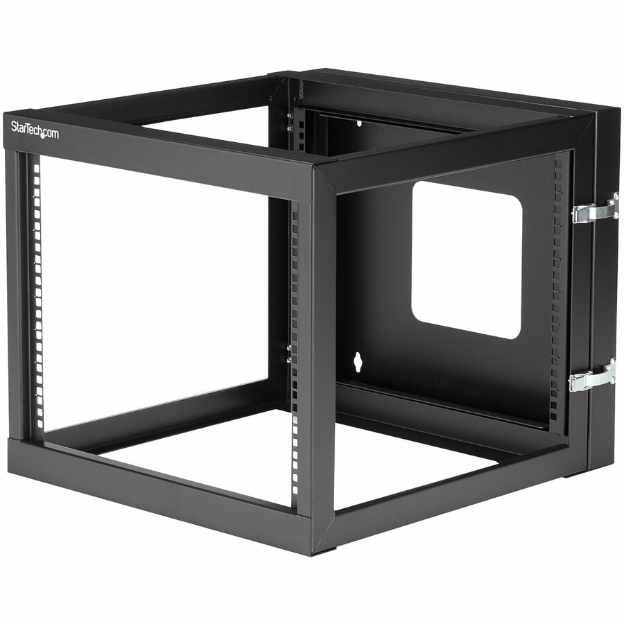 StarTech 4-Post 8U Hinged Wall-Mount Network Rack, 19" Open Frame Server Rack, Wall Mount Data Rack for IT Computer Equipment