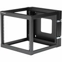StarTech 4-Post 8U Hinged Wall-Mount Network Rack, 19" Open Frame Server Rack, Wall Mount Data Rack for IT Computer Equipment