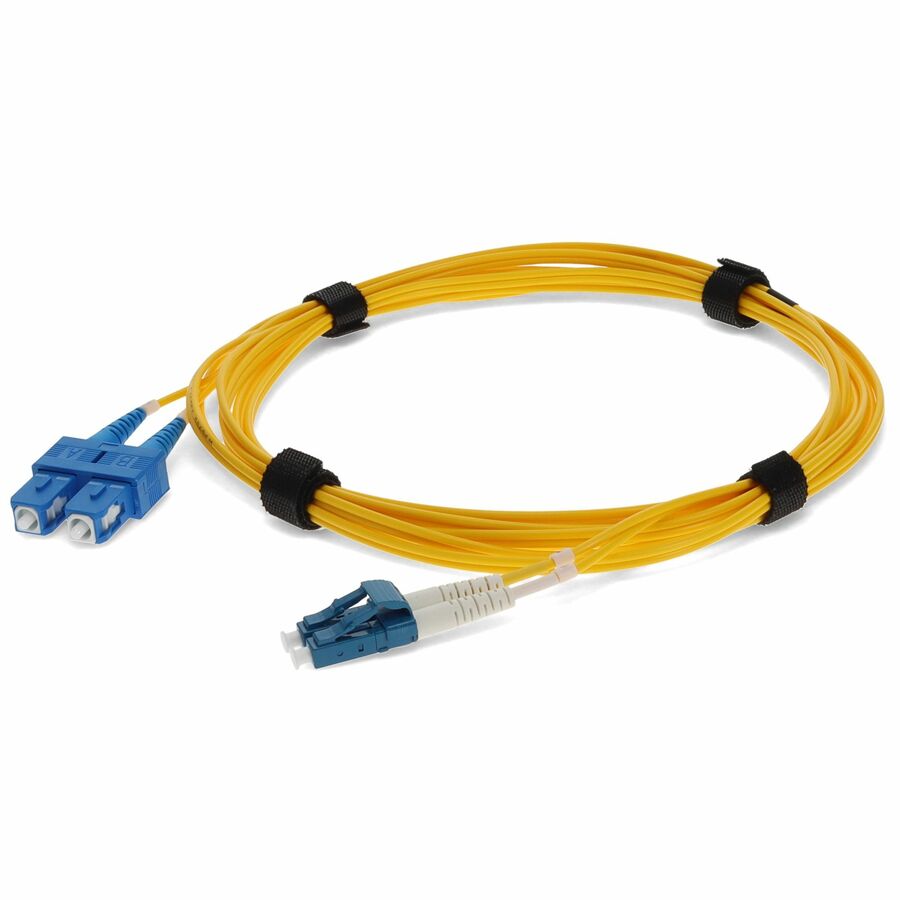 AddOn 2.5m LC (Male) to SC (Male) Straight Yellow OS2 Duplex OFNR (Riser-Rated) Fiber Patch Cable