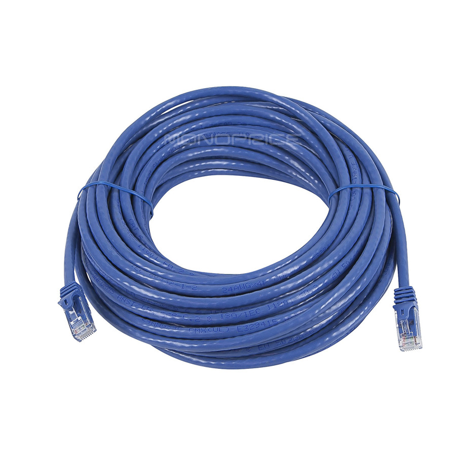 Monoprice FLEXboot Series Cat6 24AWG UTP Ethernet Network Patch Cable, 50ft Blue