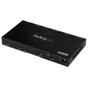 StarTech.com 2-Port HDMI Splitter (1x2), 4K 60Hz UHD HDMI 2.0 Audio Video Splitter w/ Scaler and Audio Extractor, EDID Copy, TV/Projector - 2-Port HDMI splitter - Split UHD 4K 60Hz HDMI video signal + 7.1ch audio; HDR; HDCP 2.2 to 1.4 conversion - Built-in scaler to output 2 resolutions (EDID Auto) or the same resolution for both displays (EDID Copy) - HDMI/3.5mm/Optical audio outputs