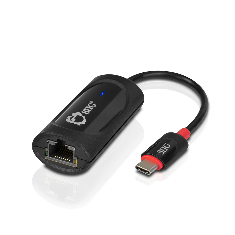 SIIG USB-C to Gigabit Ethernet Adapter - USB 3.0 - USB 3.0 Type C - 1 Port(s) - 1 - Twisted Pair - 10/100/1000Base-T - Portable - Black