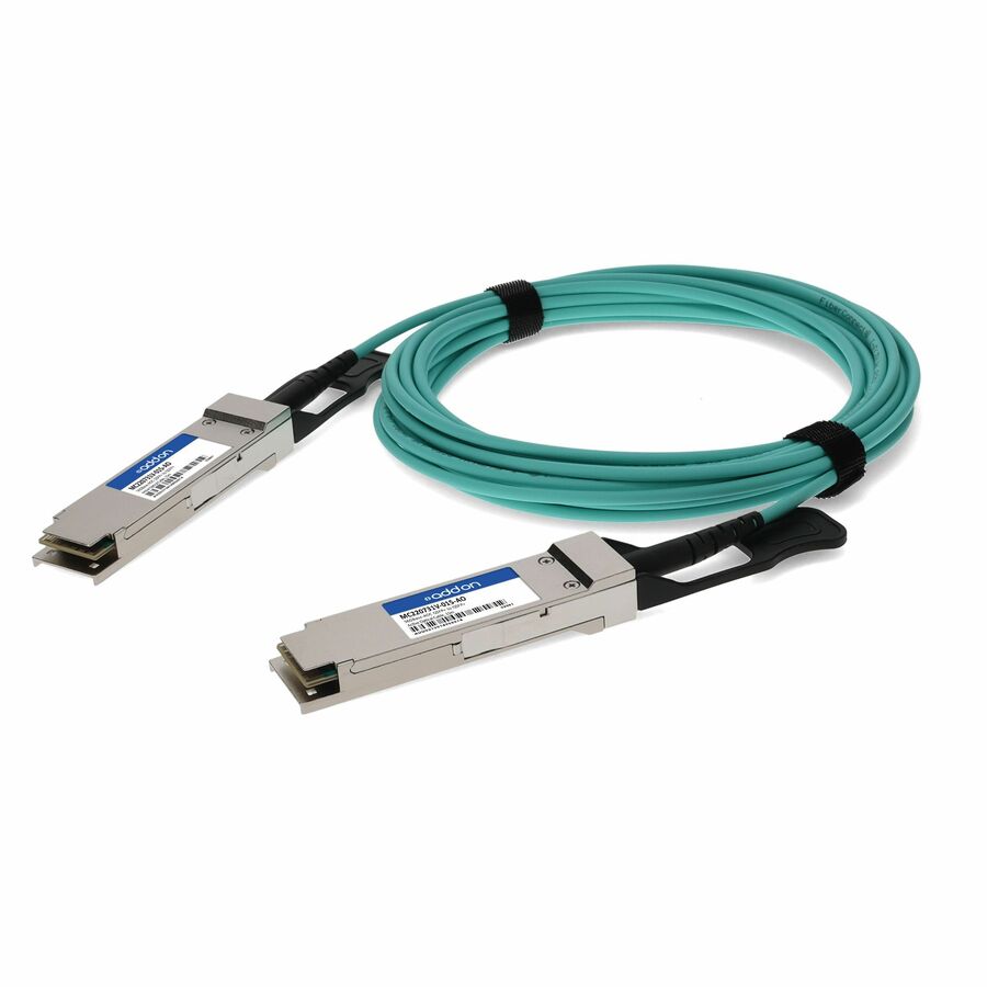 AddOn Mellanox MC220731V-015 Compatible TAA Compliant 56GBase-AOC QSFP+ to QSFP+ Direct Attach Cable (850nm, MMF, 15m)