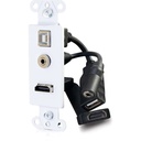 C2G Decorative HDMI Wall Plate with USB and 3.5mm White - Wall Mount - White - Polyvinyl Chloride (PVC) - 1 x HDMI Port(s) - 1 x Mini-phone Port(s)