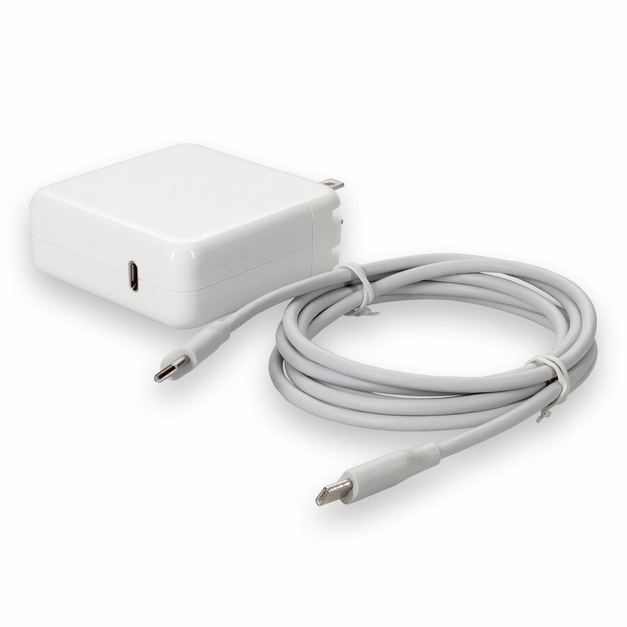 AddOn 6ft Apple Computer MRW22LLA Compatible 60W 20V at 4.25A White USB-C Laptop Power Adapter and Cable