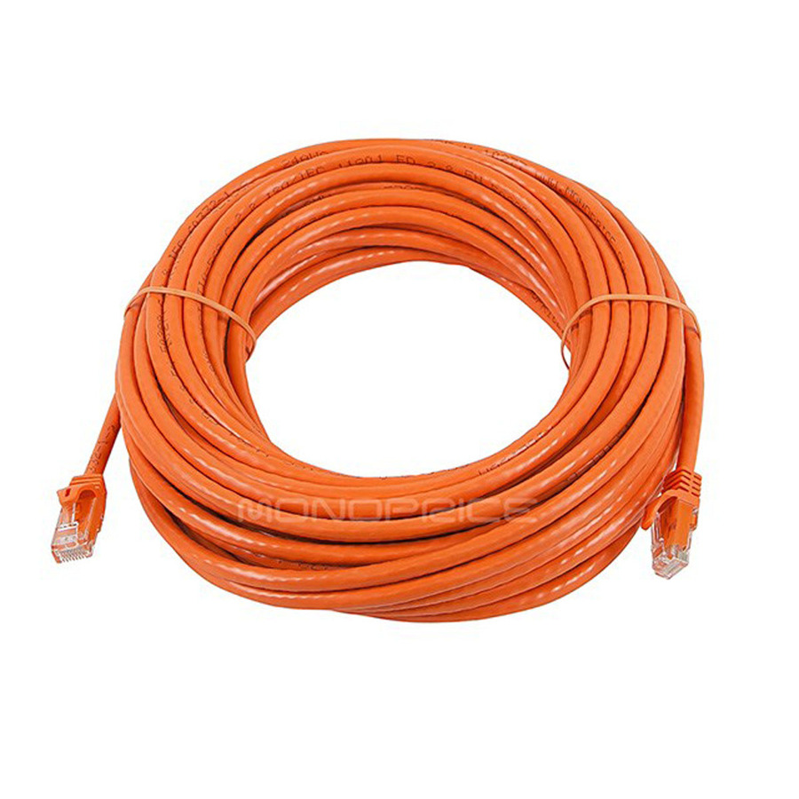 Monoprice FLEXboot Series Cat6 24AWG UTP Ethernet Network Patch Cable, 50ft Orange