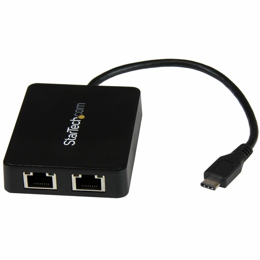 StarTech.com USB C to Dual Gigabit Ethernet Adapter with USB 3.0 (Type-A) Port - USB Type-C Gigabit Network Adapter - Use the USB-C port on your laptop to add LAN access with two GbE ports & a USB-A port - USB 3.0 - USB C to Gigabit Ethernet Adapter - USB C to Ethernet - USB Type C to Ethernet - USB Type-C Gigabit Network Adapter w/ USB 3.1 Gen 1 Type-A hub port
