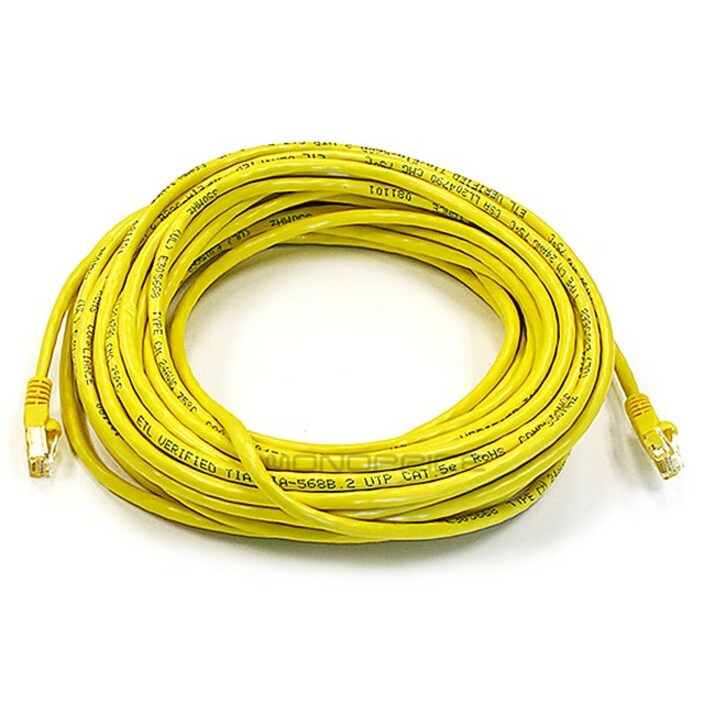 Monoprice 50FT 24AWG Cat6 550MHz UTP Ethernet Bare Copper Network Cable - Yellow