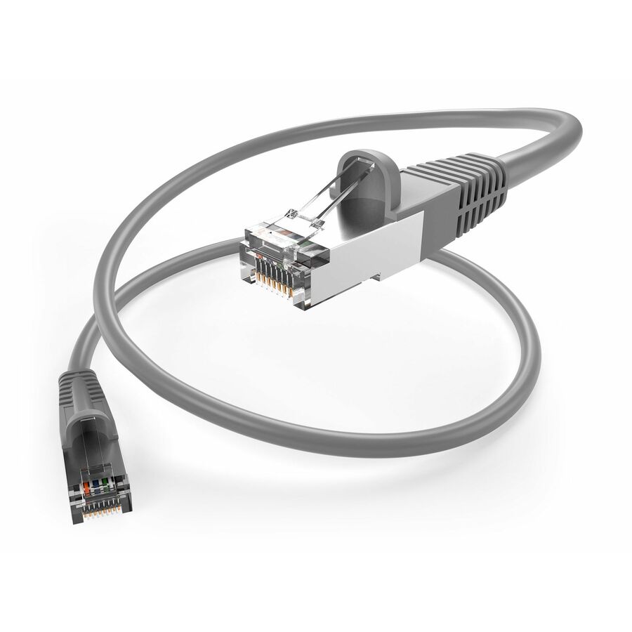 Unirise Cat.5e Patch Network Cable - 1 ft Category 5e Network Cable for Network Device - First End: 1 x RJ-45 Network - Male - Second End: 1 x RJ-45 Network - Male - Patch Cable - Shielding - Gray