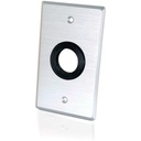 C2G 1in Grommet Cable Pass Through Single Gang Wall Plate - Brushed Aluminum - 1-gang