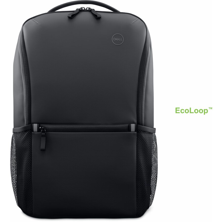 Dell EcoLoop Essential Carrying Case (Backpack) for 14" to 16" Notebook, Gear, Document, Accessories - Black - Impact Resistant, Water Resistant, Abrasion Resistant, Knock Resistant, Bump Resistant - Polyester, Foam, 400D Fabric Body - Plastic Exterior Material - Shoulder Strap - 17.3" Height x 12.2" Width x 5.5" Depth - 4.76 gal Volume Capacity
