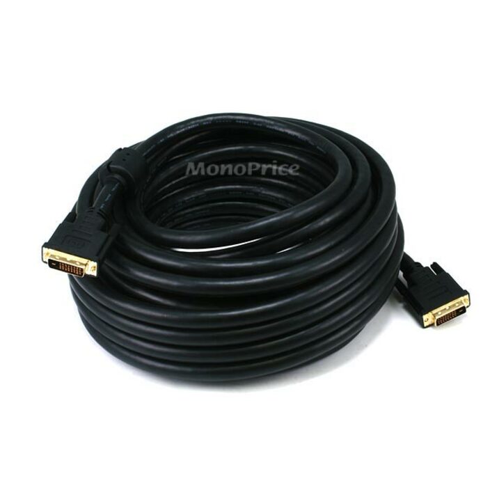 Monoprice 50ft 24AWG CL2 Dual Link DVI-D Cable - Black