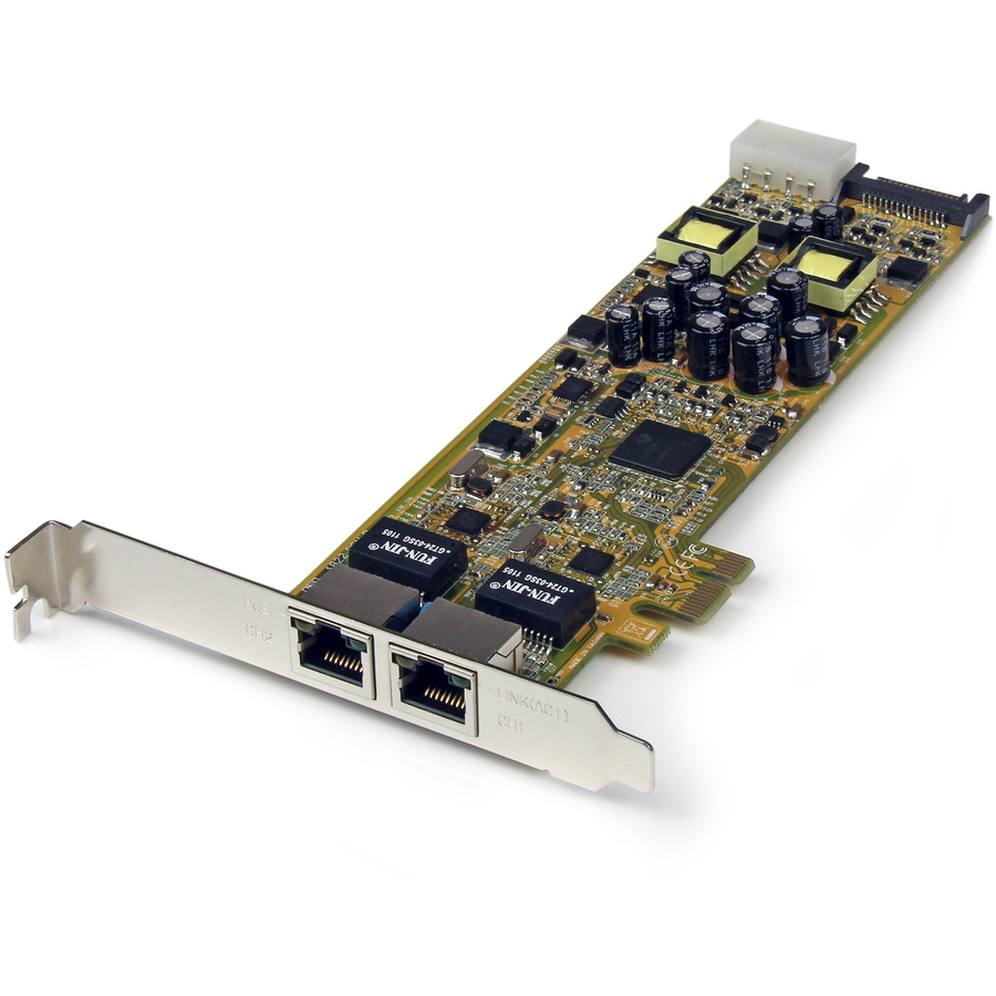 StarTech Dual Port PCI Express Gigabit Ethernet PCIe Network Card Adapter, PoE/PSE, TAA