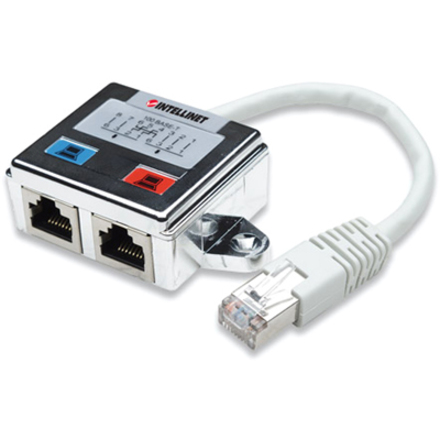 Intellinet Network Solutions 2-Port RJ45 Ethernet Splitter/Combiner, Female to Male, FTP