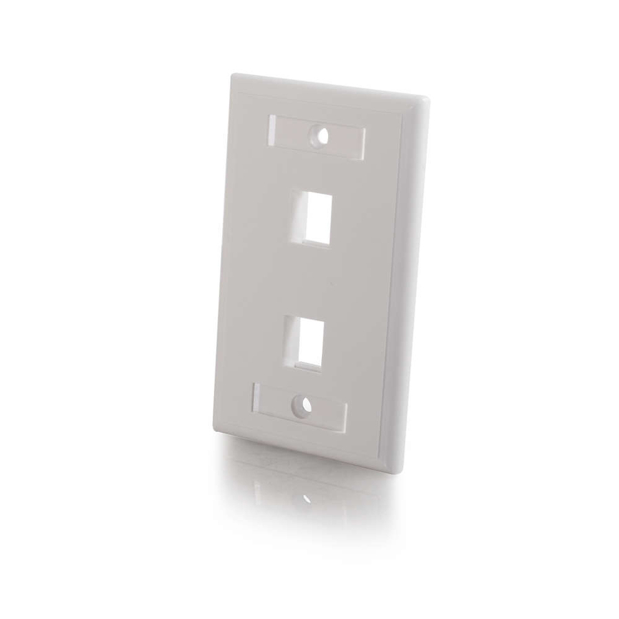 C2G 2-Port Single Gang Multimedia Keystone Wall Plate - White