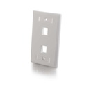 C2G 2-Port Single Gang Multimedia Keystone Wall Plate - White