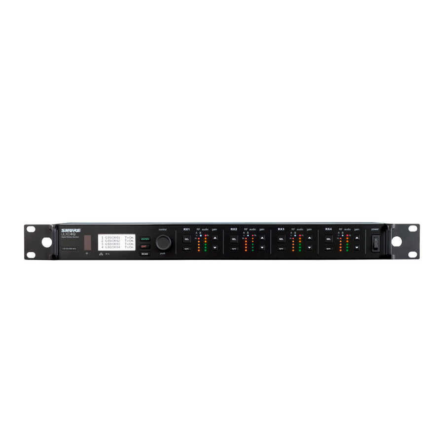 Shure Quad-Channel Digital Wireless Receiver - 470 MHz to 534 MHz Operating Frequency - 25 kHz - 328.08 ft Operating Range